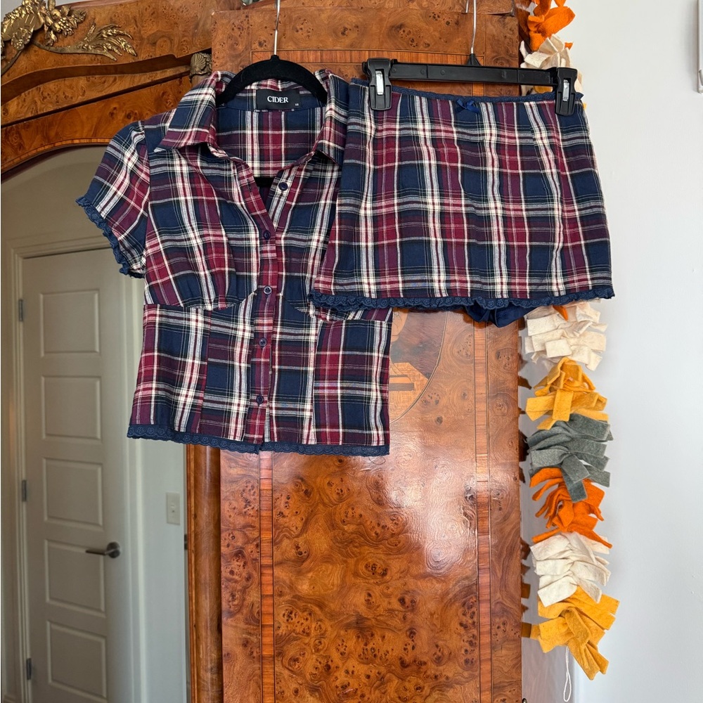 Cider Red and Blue Plaid Set